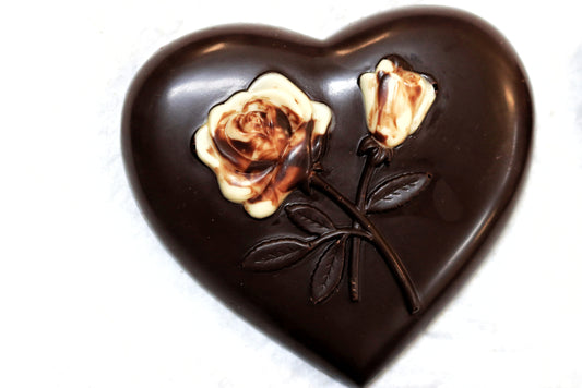 rose and tulip chocolate heart