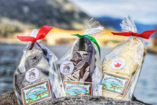 Truffled santas by Nelson's Chocofellar. Best chocolate stocking stuffer handmade in BC