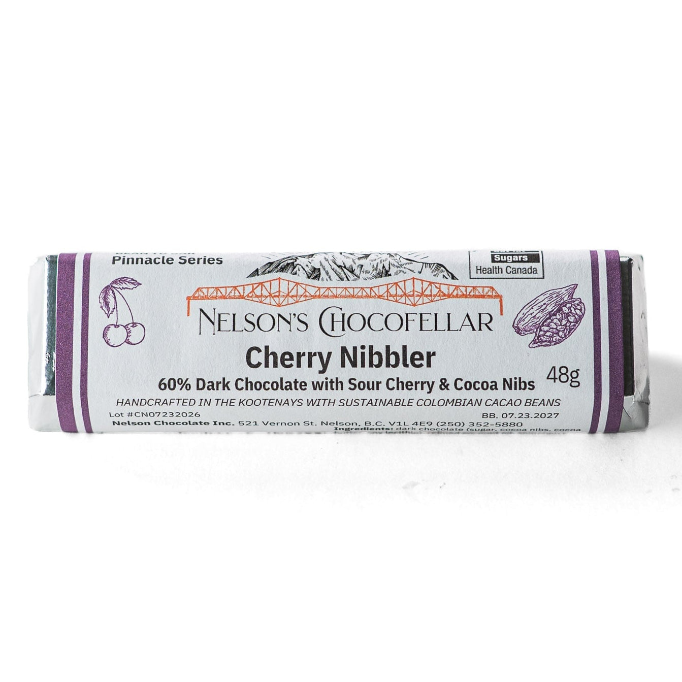 Cherry Nibbler Artisan Bean to bar Dark Chocolate dairy free