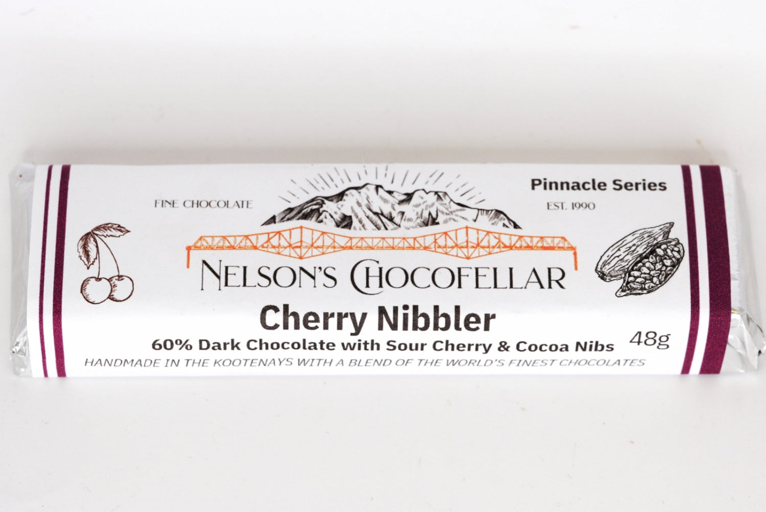 Cherry Nibbler - 60% dark chocolate with sour cherry & cocoa nibs