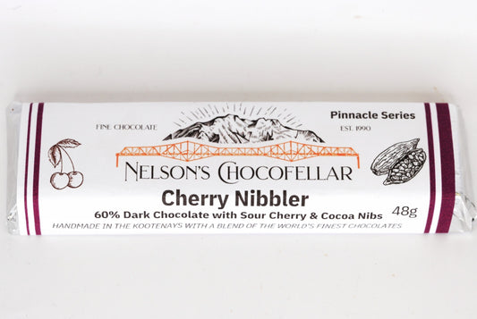 Cherry Nibbler | Sour Cherry & Cocoa Nibs Chocolate Bar 48g