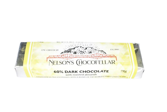 60% dark Chocolate with roasted almonds artisan chocolatier Nelson BC Canada
