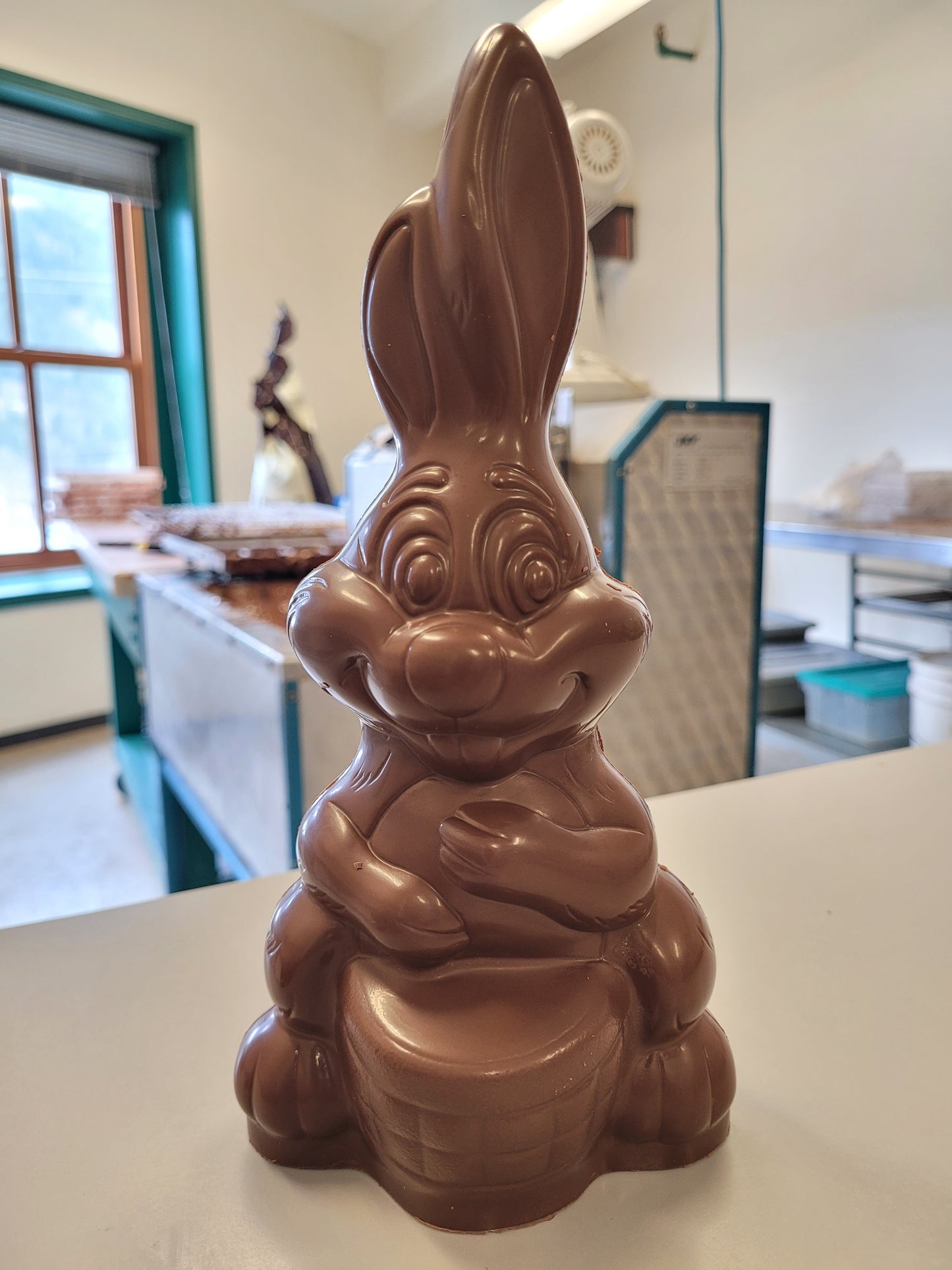 large milk chocolate easter bunny handmade by Nelson's Chocofellar 300g