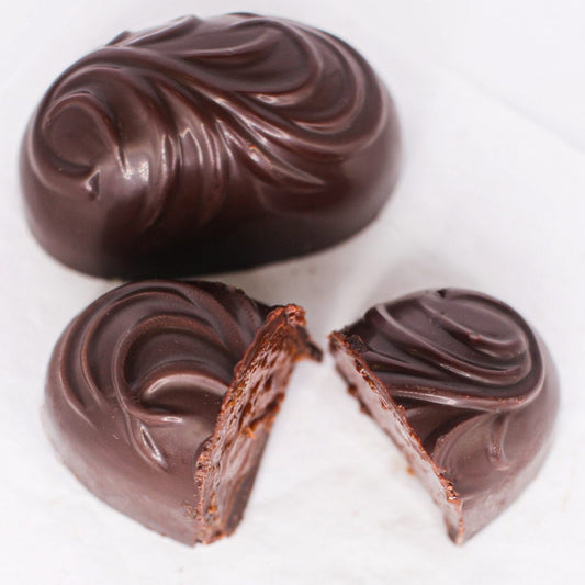 Salted caramel 60% dark chocolate Nelson's Chocofellar vegan caramel vegan chocolate